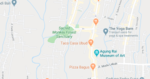 جنگل میمون مقدس بر روی گوگل مپ 